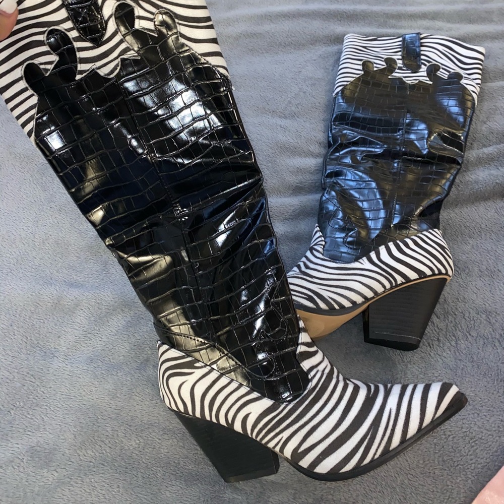 ZEBRA COWBOY BOOTS
